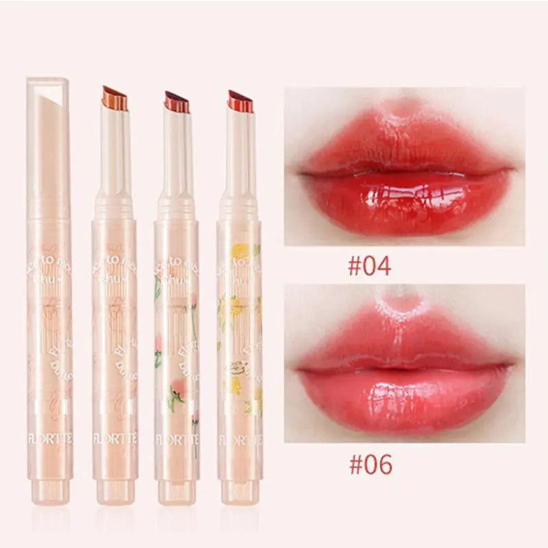 FLORTTE Love Stick « Premier Baiser » – Rouge à lèvres hydratant avec miroir intégré