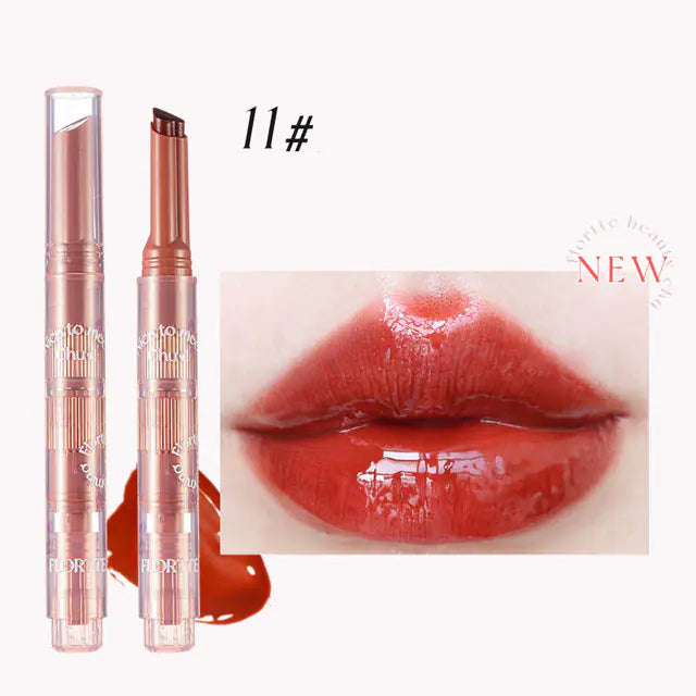 FLORTTE Love Stick « Premier Baiser » – Rouge à lèvres hydratant avec miroir intégré