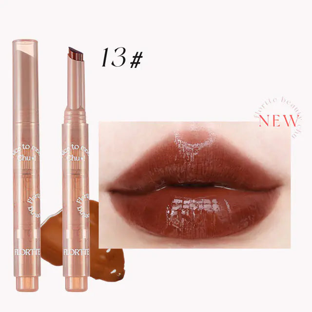 FLORTTE Love Stick “First Kiss” – Moisturizing Lipstick with Built-in Mirror